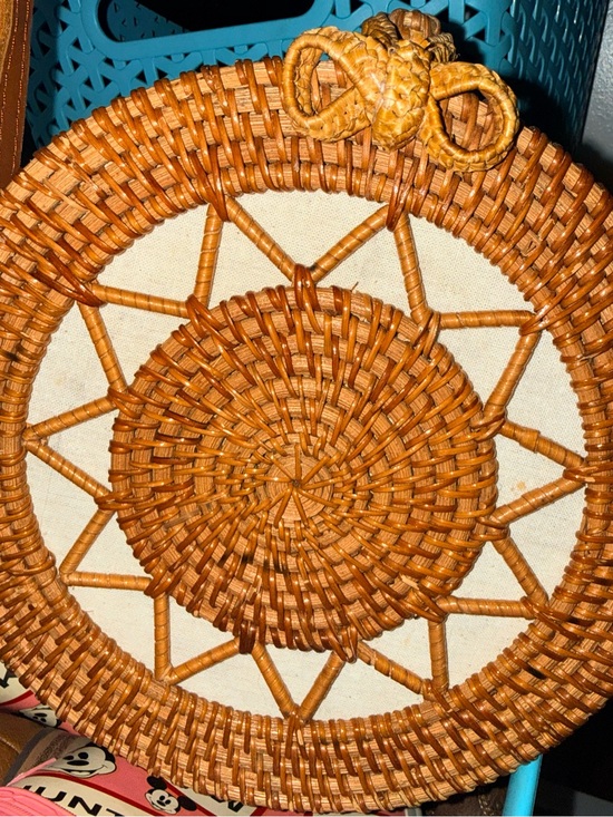 Unlisted Handbags - Unlisted Tan Woven Round Crossbody Bag